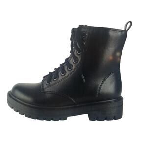 Soda FIRM Lug Sole Black Combat Goth Punk Ankle Boot Lace up W/Zipper Size 7.545